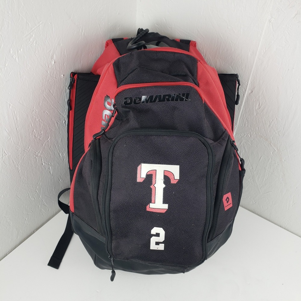DeMarini Voodoo Baseball Softball Bat Backpack Bag Black Red T 2 Logo